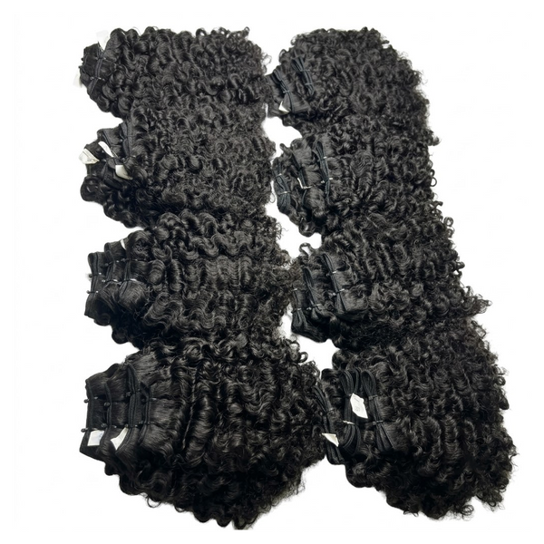 100% Indian Curly Virgin Human Hair Extensions