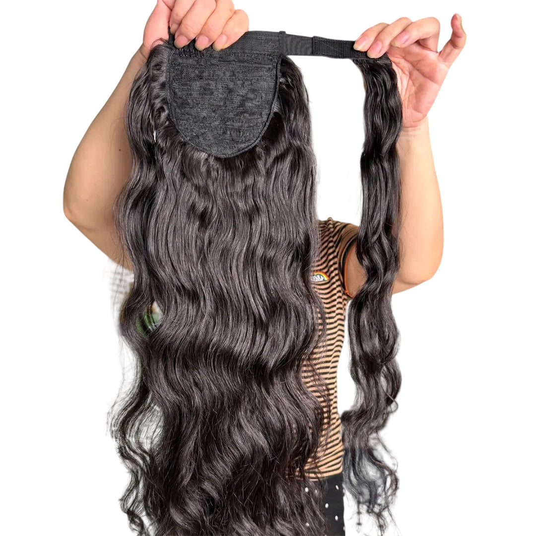 Natural Wavy Stick Pre-Bonded Ponytail Extension
