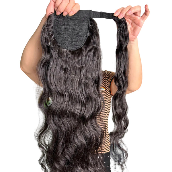 Natural Wavy Stick Pre-Bonded Ponytail Extension